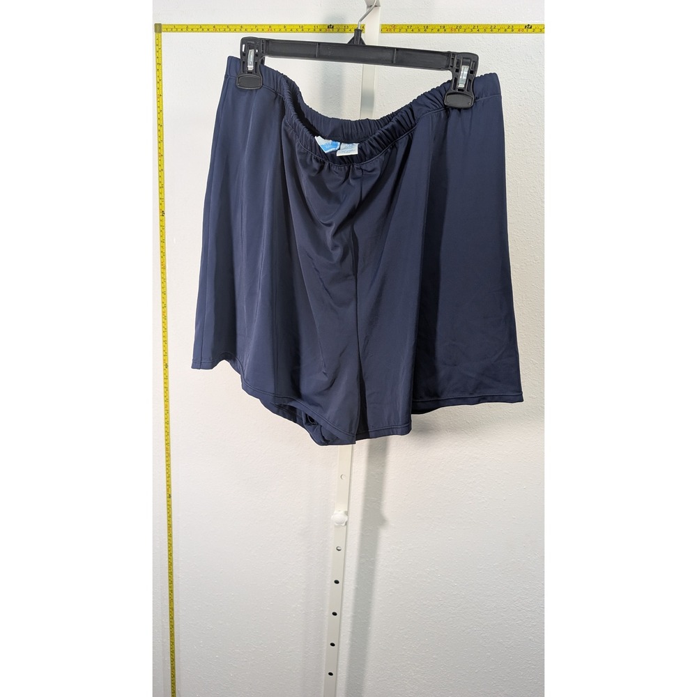 Resorts Plus Women Navy Blue Swim Shorts Plus Size 22W Elastic Waist Lined